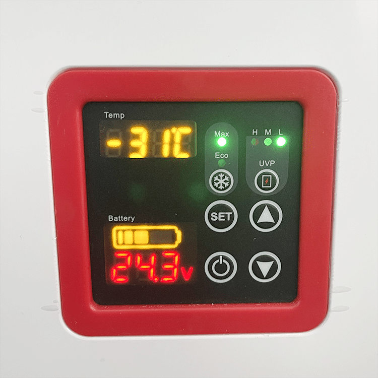 Solar freezer LCD temperature control panel